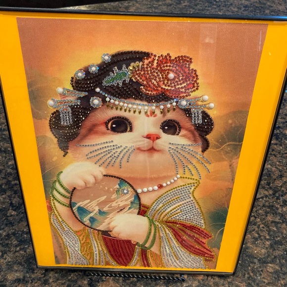 Finished Crystal Rhinestone Cat Goddess Diamond Painting - Picture 4 of 4